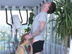 Tattooed babe Emily Thorne bangs with a big dicked hunk