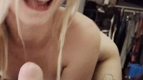 Cute blonde teen gives sloppy anal and vocal rides