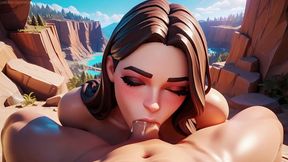 Cowgirl POV cartoon girl sucks deepthroat then rides cock anal until he cums and blows