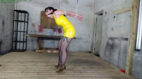 Strict strappado tethered to the wall by her cruel crotch rope (WMV HD 8000kbps)