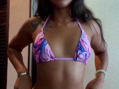 Stunning booby asian babe hot solo toying action