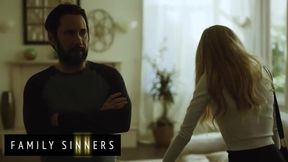 FAMILY SINNERS - Seductive Blonde Stepsister Surrenders To Her Stepbrother’s Deep Oral Pleasure