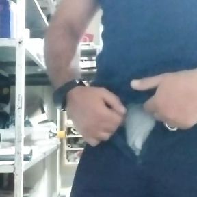 Masculine Bear Daddy Cums in the Office