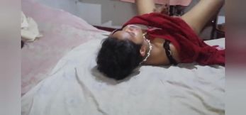 ep1 Desi stepmom found cam of stepson and she strips for him to see Pussy Show Begins Laying on the bed starts boobs job seduced
