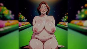 Cartoon Mature Women in Garden Naked