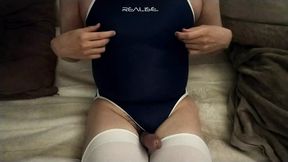 Sissy realise swimsuit nipple cum