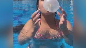 Bubbles swimming in the pool