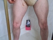 REQUEST - Pissing in a soaked stale piss filled diaper and pee stained panties