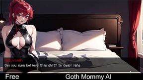 Cyberpunk Goth Mommy fucks AI in erotic strategy game