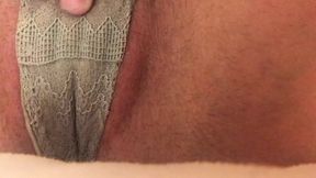 Fingering tight wet pussy while panties on.Wet sounds,virgin