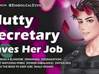 My Secretary Missed a Work Assignment, Now This chick Has to Make it Right Inside Her Boss' Office, On Her Knees -- Male Smutty Talk and Moaning -- Audio Roleplay for Women
