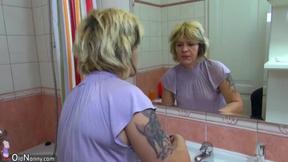 ”Tenn brunette hottie with blonde stepmum OldNanny”
