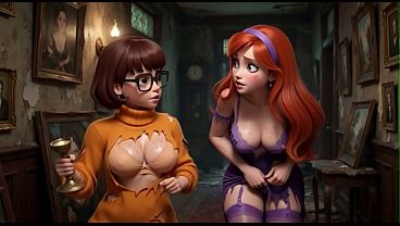 Velma and Daphne Become Fully Nude in Haunted Mansion Ghost Mystery as Their Clothes Tear During Investigatio (AI Generated)
