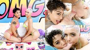 ”Aaliyah Hadid & Honey Gold Go A Little Crazy On A Cock”