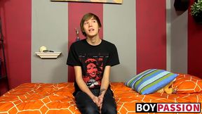 Fine dude with long hair gets interviewed and has sexy fun