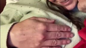 I seduced, kissed, got my pussy rocked in a tub, then stroked the 55m old man's big dick to a cum explosion and he keeps going!