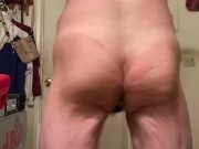 Cumplay after sissy Takes bbc dildo anal training and twerking fat ass