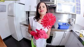 Dirty Latina Maid Daniela Robles Gives a Sloppy Blowjob to Her Client