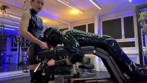 Latex Session with Bondage and Strapon Sucking (WMV)