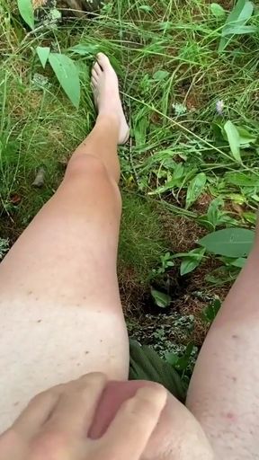 Must-see moment from "Twink cums in the forest"