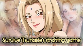 Test your cock&#039;s endurance with Tsunade (Game JOI)