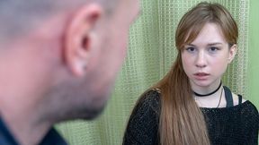 DEBT4k. Red-haired miss allows collector to screw her to for