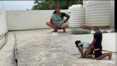 Komal climbed the roof and called me up and kept fucking her openly