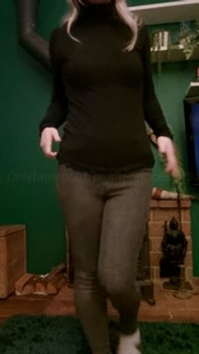 Dorky strip tease to no music