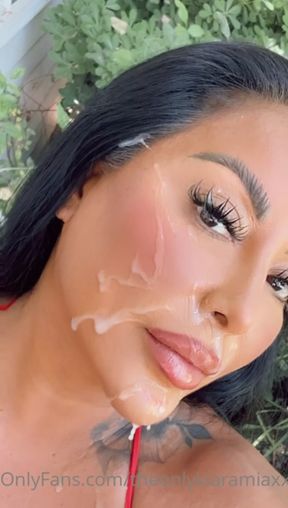Big-titted Kiara Mia gets a facial
