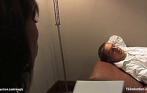 Ebony TS sex therapist fucks teen guy