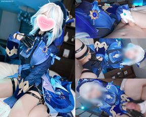 Genshin Impact Furiina cosplaying femdom milking raw sex