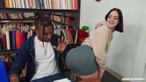 Interracial sex at the library with a big-bottomed whitey Lucy Lotus
