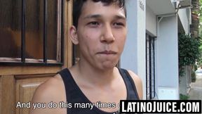 Young Latino picked up and stretched out raw