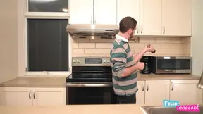 Fresh and innocent teen with big tits gets nailed hard by lucky man