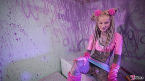 Solo Double Penetration - Tattooed Goth Punk Anal Masturbation &amp; ATM