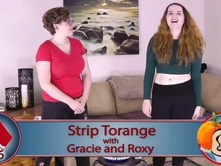 The gals take turns naming items until one falters, losing a piece of clothes