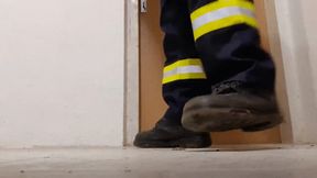 Firefighter crushing RC Truck