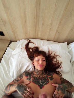 Tattooed Alt Girl Gets Covered in My Warm Cum Benidorm Spain