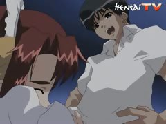 Hentai maid gives blowjob