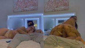 Movie Night Equals Sloppy Blowjob Plus Asian Pussy Creampie