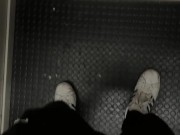 flashing and touching at public elevator