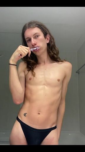 French Femboy Showers and Got Ready for a Date