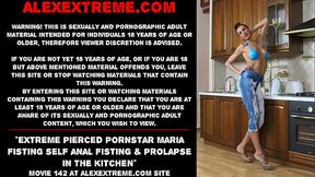 Extreme pierced pornstar Maria Fisting self anal fisting &amp_ prolapse in the kitchen