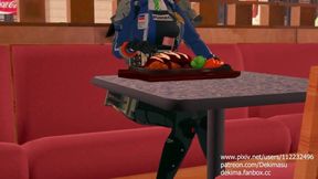 Hanabi gets futa cock while getting creampied and footjobbed