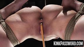 ”Kinky daddy canes bound Victoria Voxxxs muff into shaking ruin”