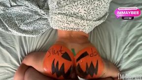 The Neighborhood Temptress Gets Spooked by the Whole Town on Halloween Night!