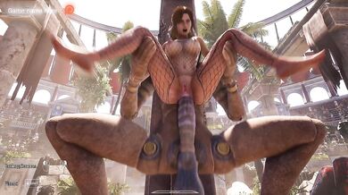 Once again, Lara couldn’t resist exploring the cave… and the statue couldn’t resist exploring hers. part 2