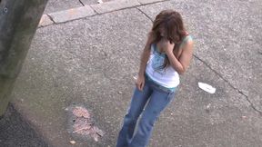 Hot girl gets gang banged by three boys to a mouth cumshot