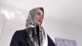 Satin Headscarf Fashion Show and Cumming on a Scarf, JOI, Lady Victoria Valente