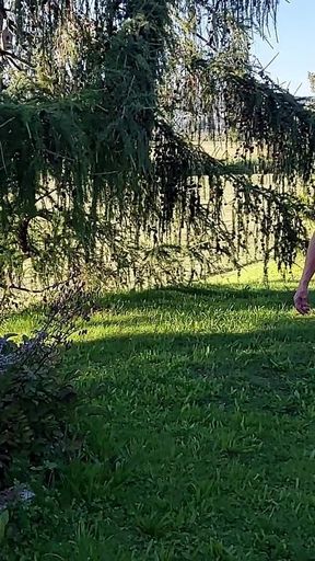 Watch 77 Years Old Martina Alsmost Naked in Her Garden